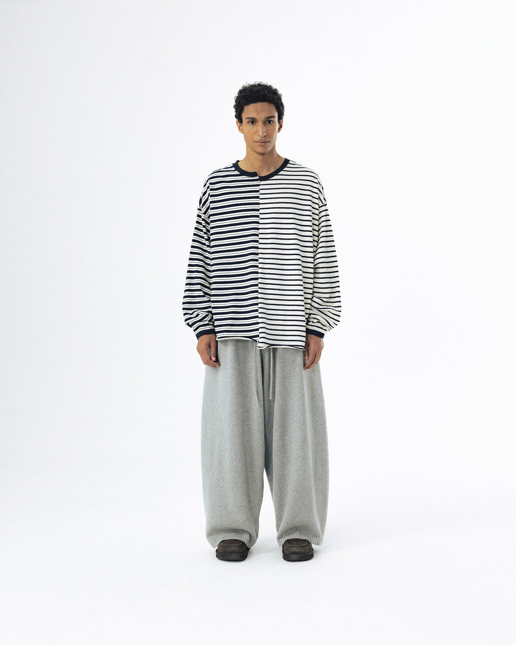 Unbalanced Stripe Long Sleeve - Navy