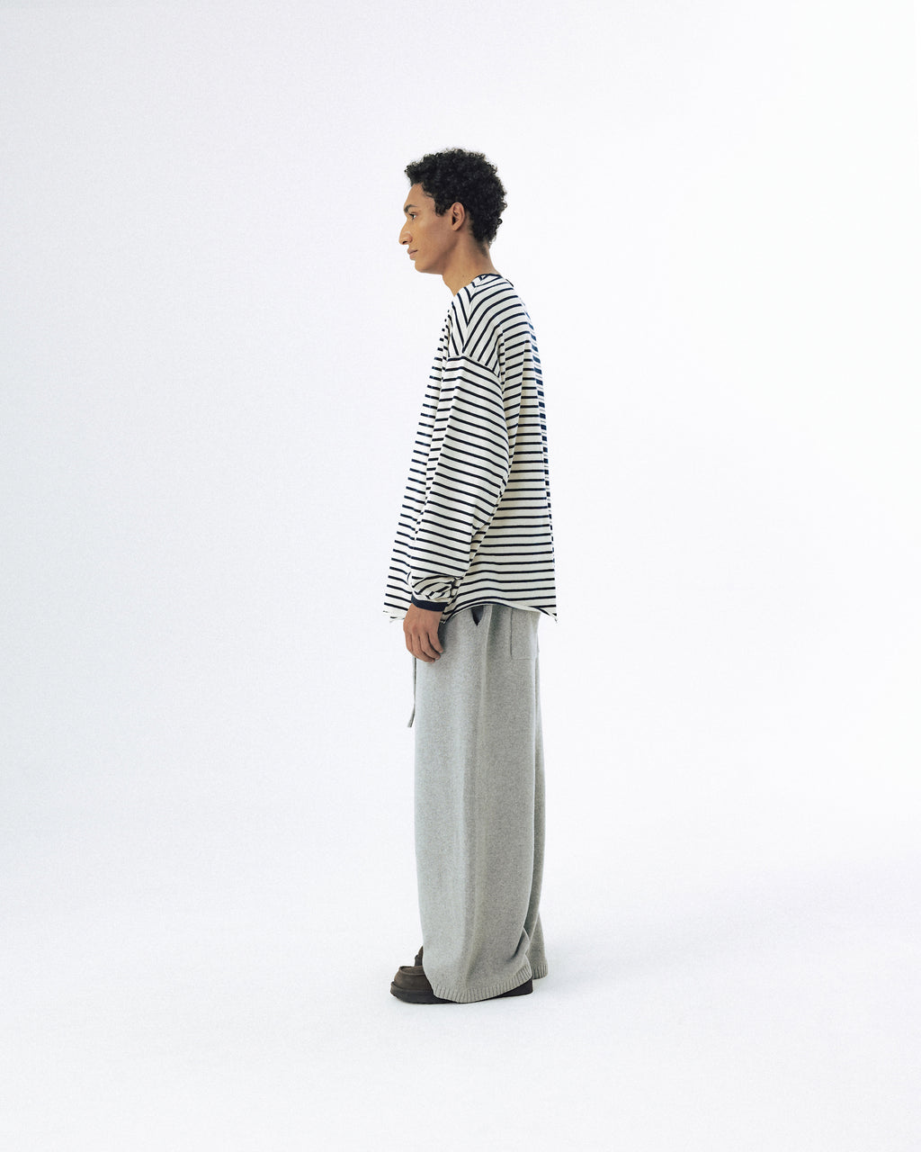 Unbalanced Stripe Long Sleeve - Navy