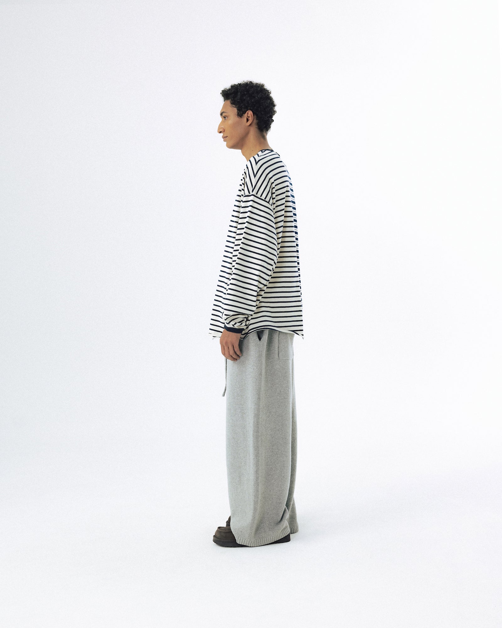 Unbalanced Stripe Long Sleeve - Navy