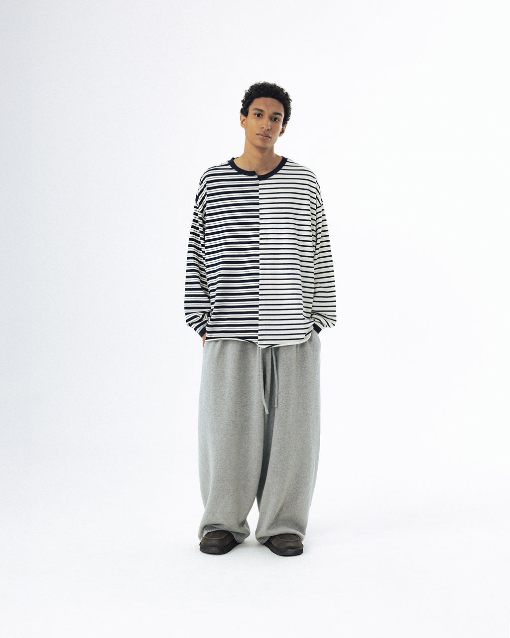 Unbalanced Stripe Long Sleeve - Navy