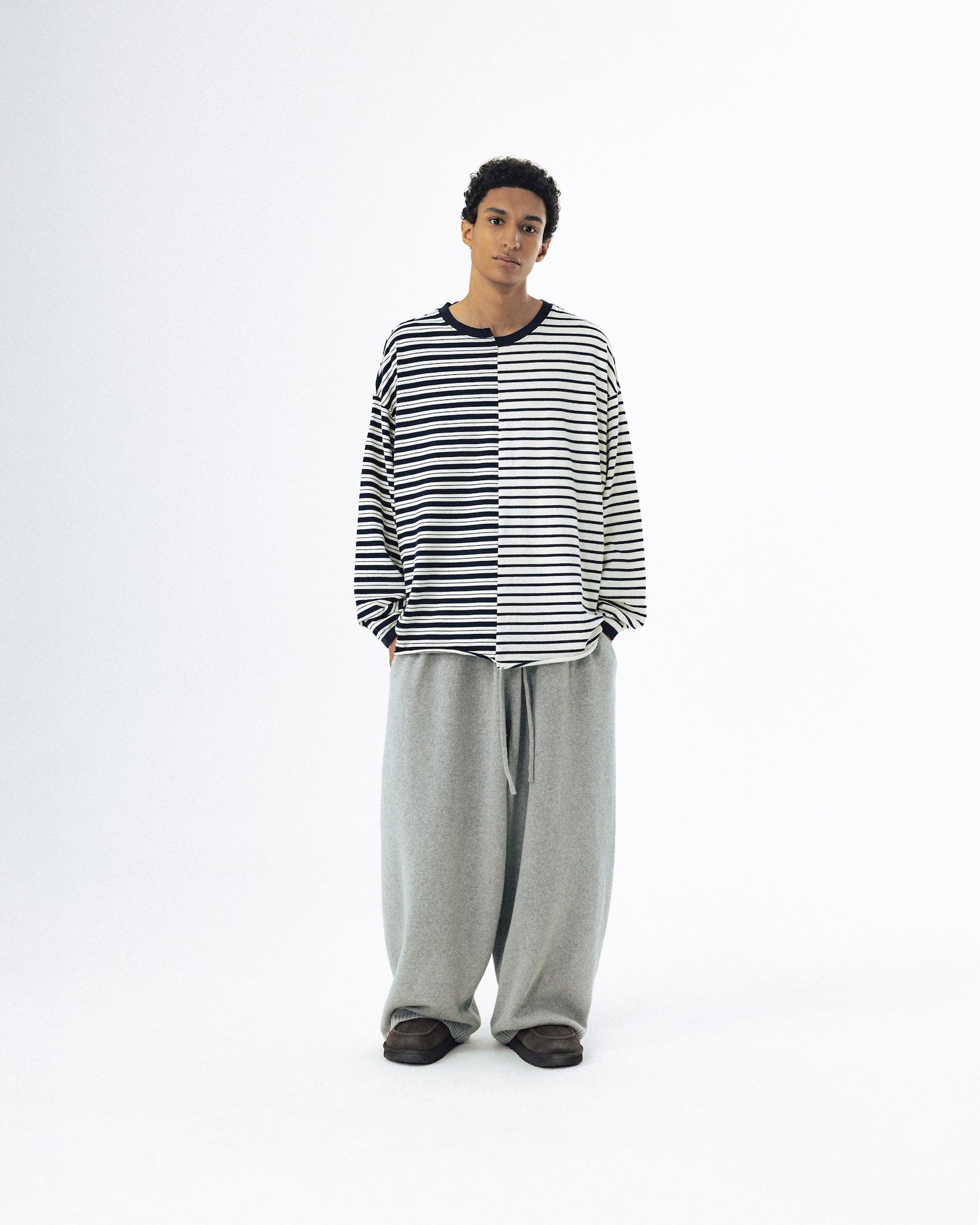 Unbalanced Stripe Long Sleeve - Navy