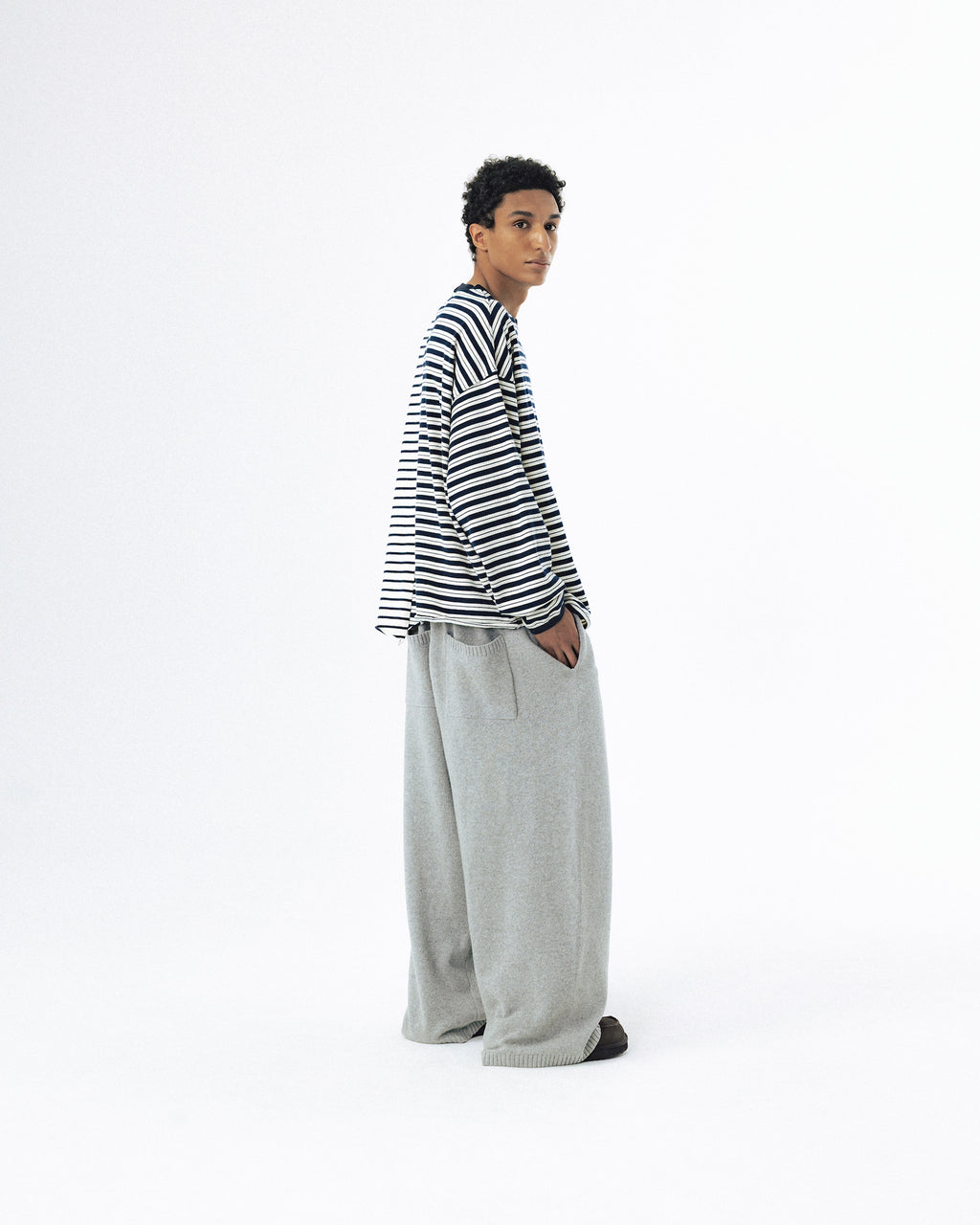 Unbalanced Stripe Long Sleeve - Navy