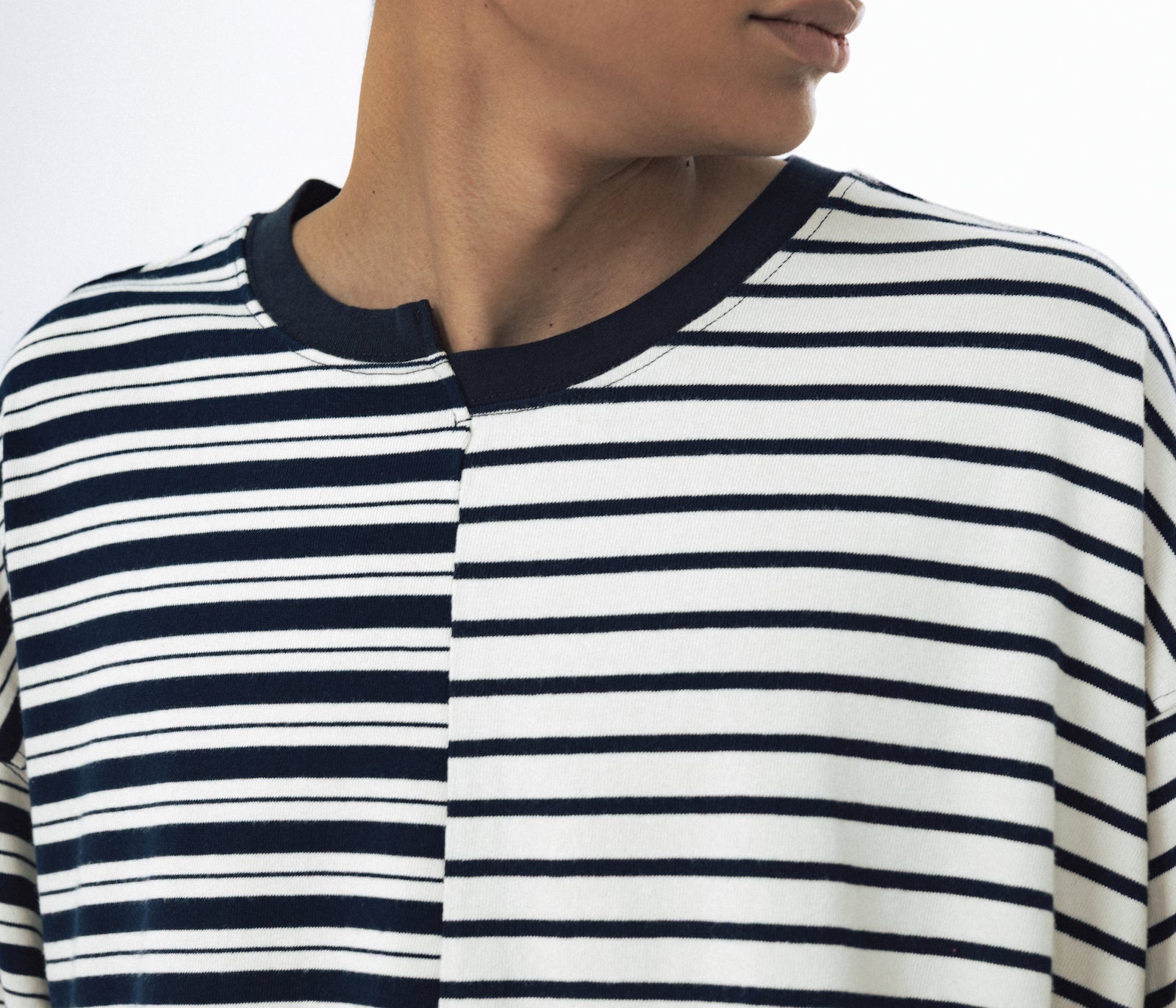 Unbalanced Stripe Long Sleeve - Navy