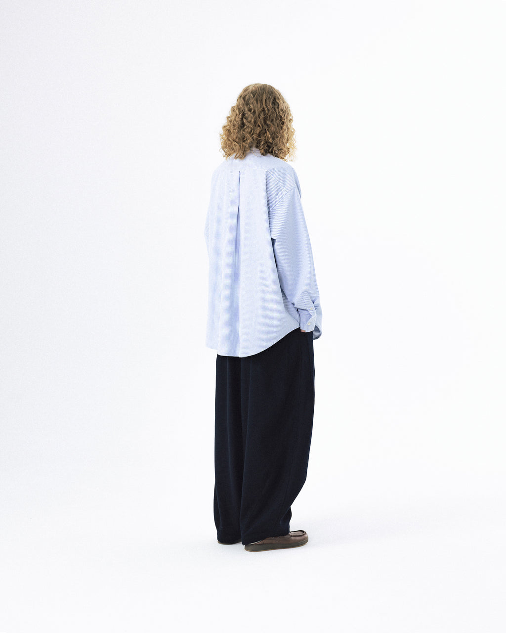 Double Button Striped Shirt - Blue