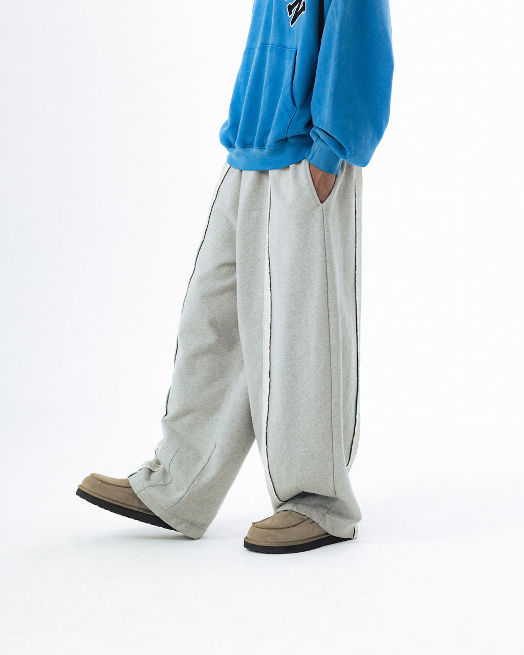 Mid-Line Balloon Sweat Pants - Melange Grey