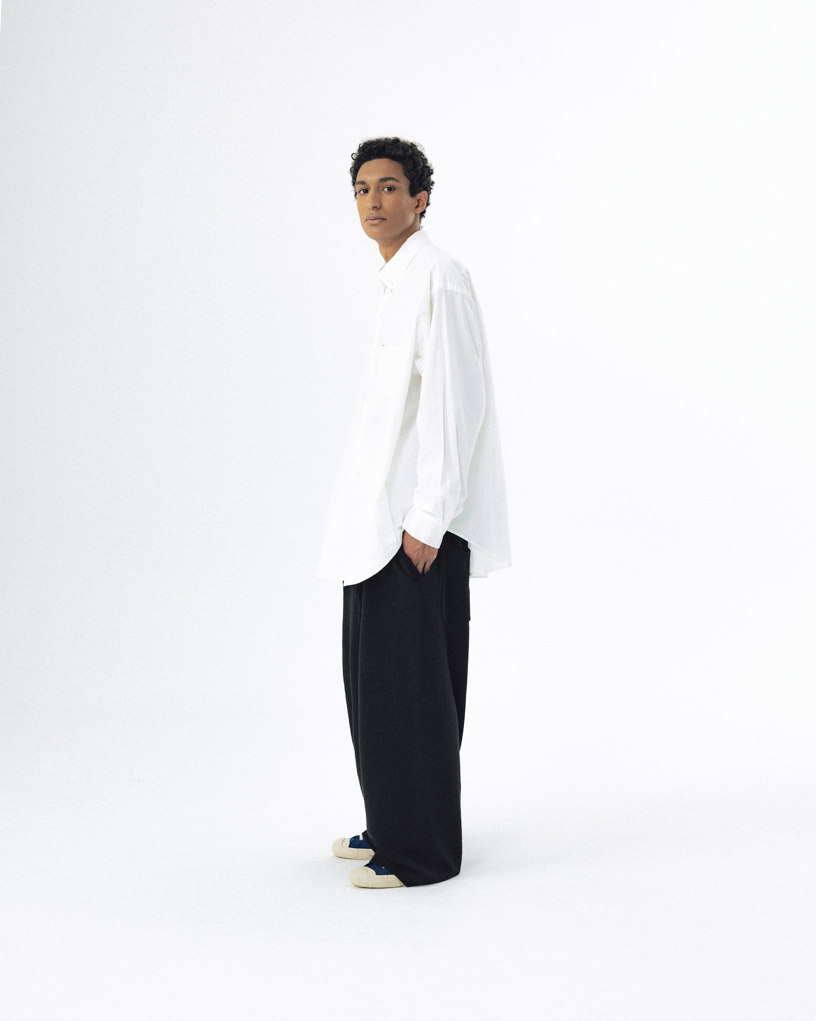 Double Button Solid Shirt - White