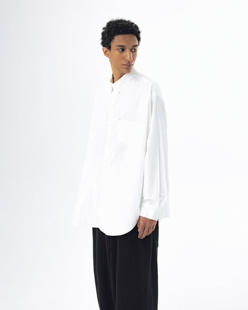 Double Button Solid Shirt - White