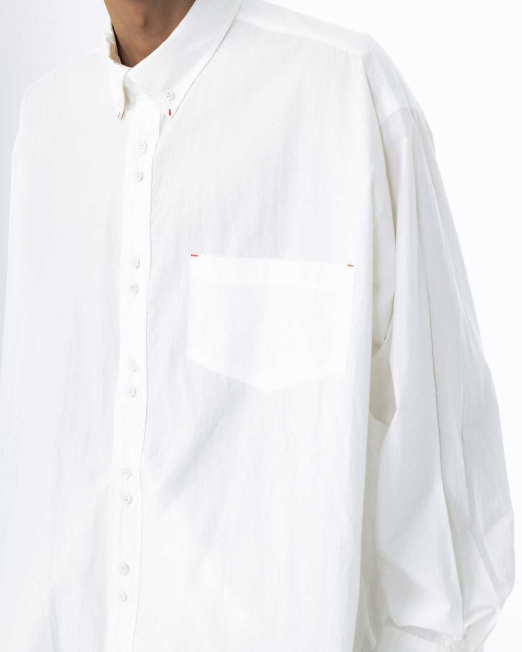 Double Button Solid Shirt - White