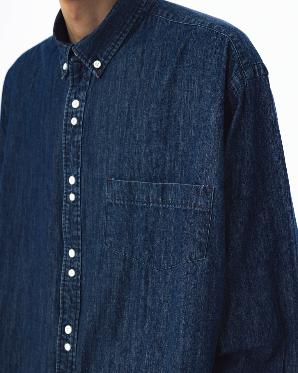 Double Button Solid Shirt - Indigo