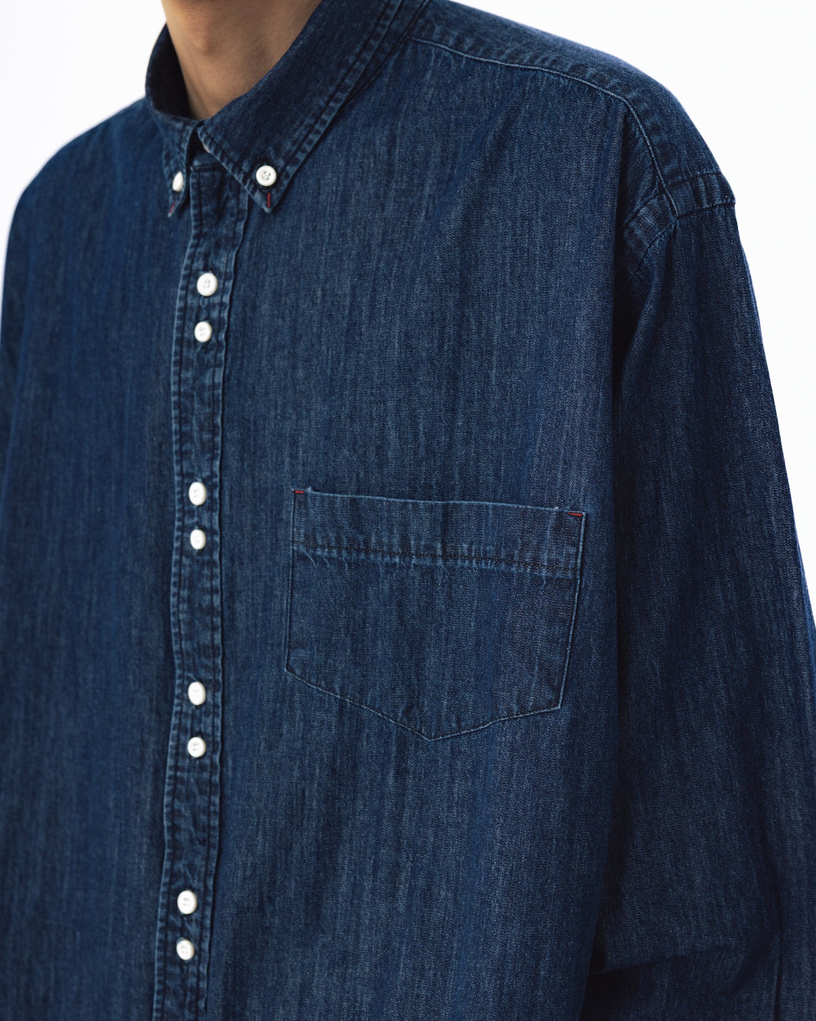 Double Button Solid Shirt - Indigo