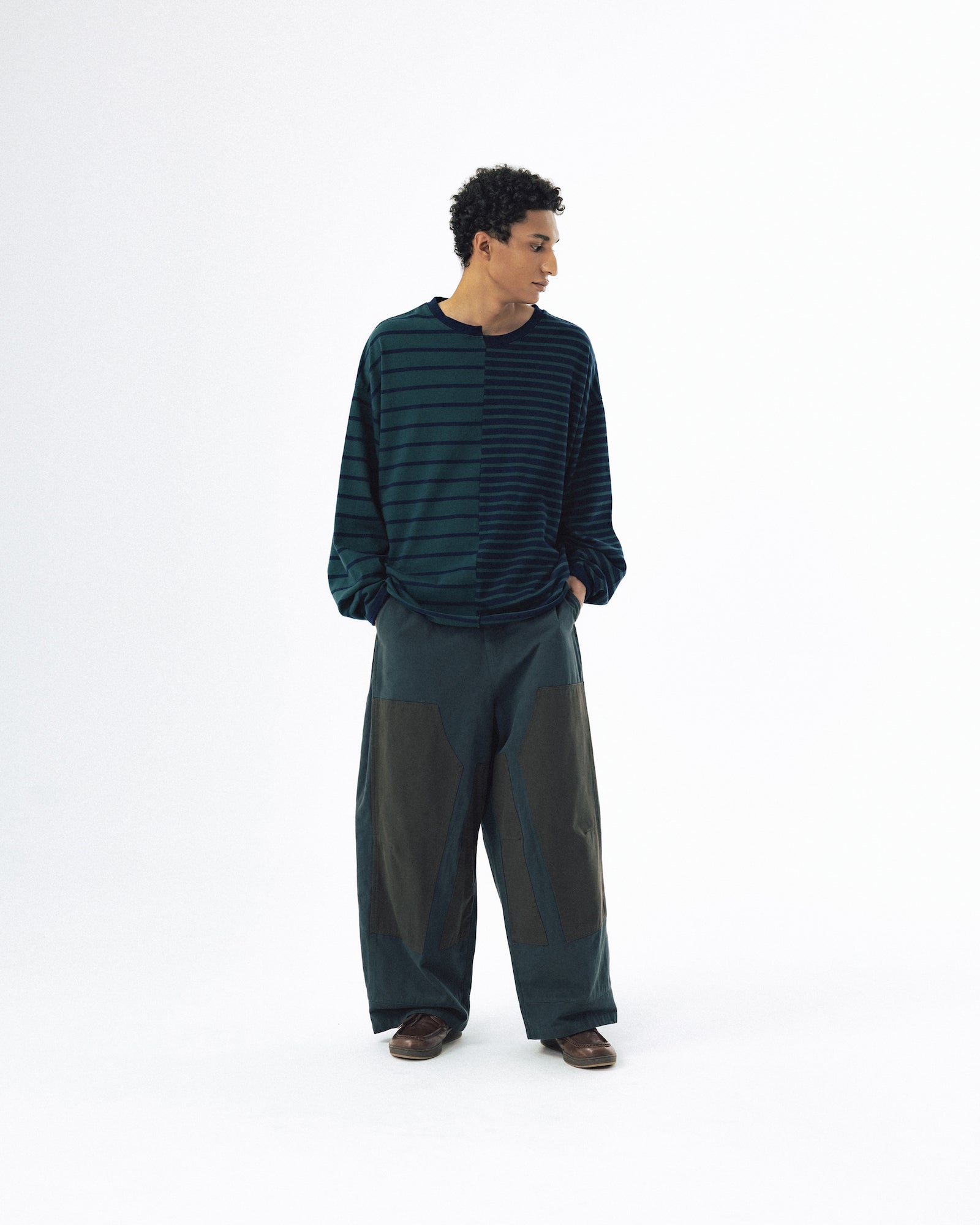 Unbalanced Stripe Long Sleeve - Green