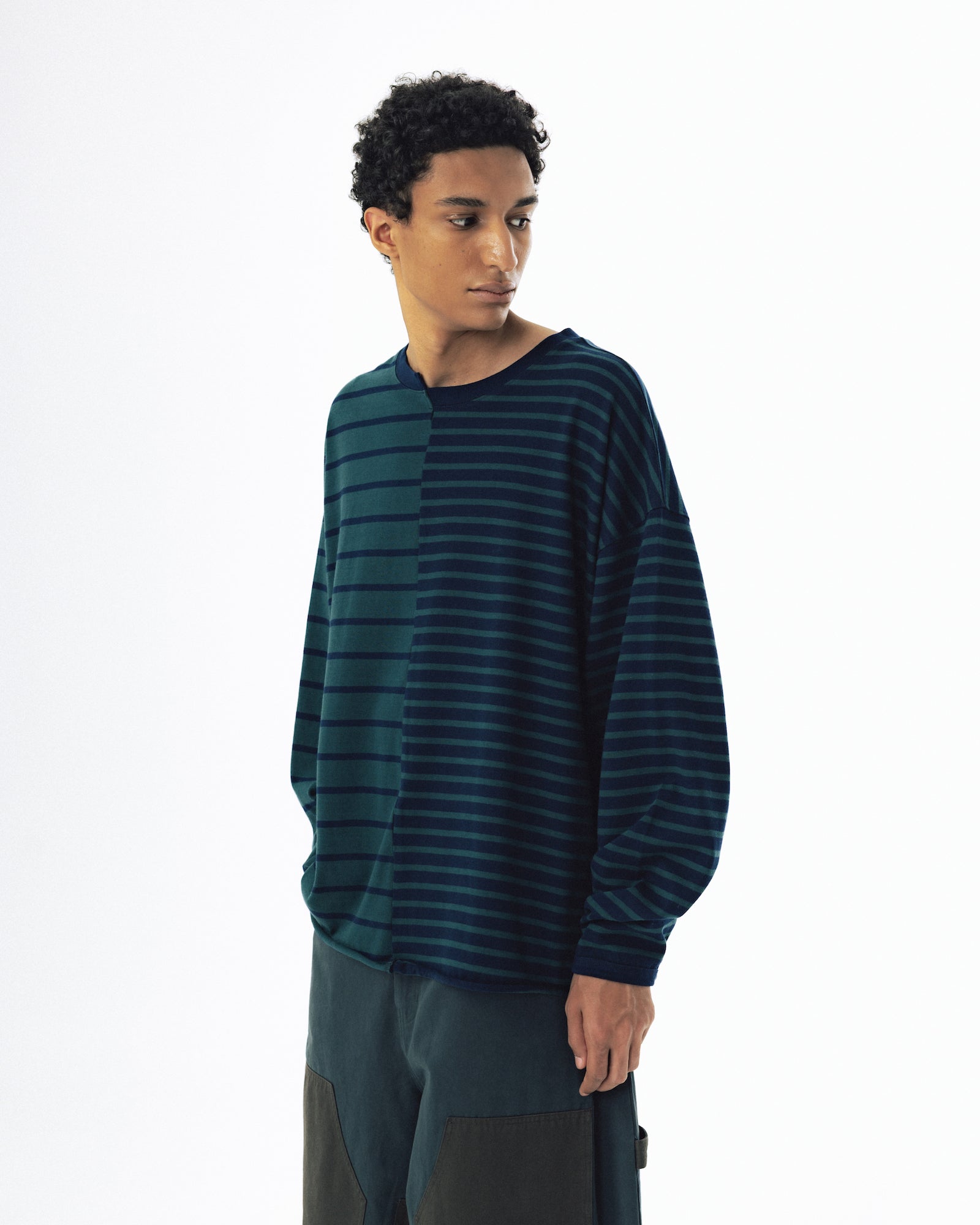 Unbalanced Stripe Long Sleeve - Green