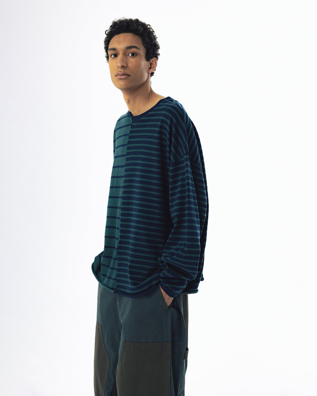 Unbalanced Stripe Long Sleeve - Green