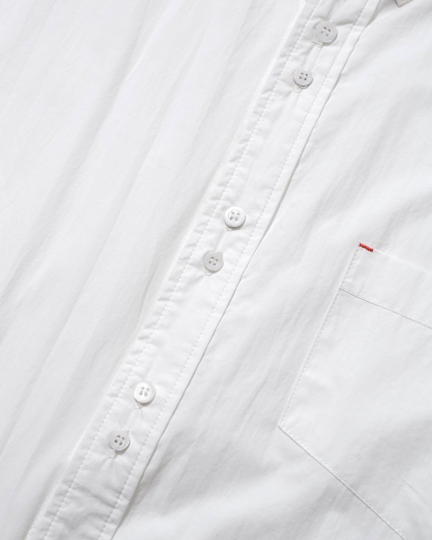 Double Button Solid Shirt - White