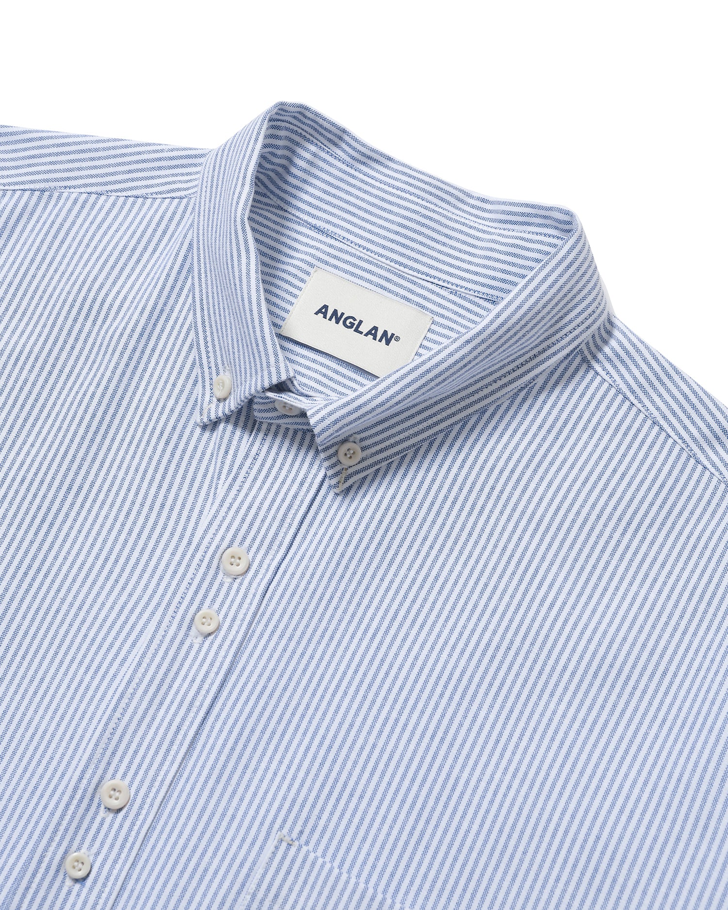 Double Button Striped Shirt - Blue
