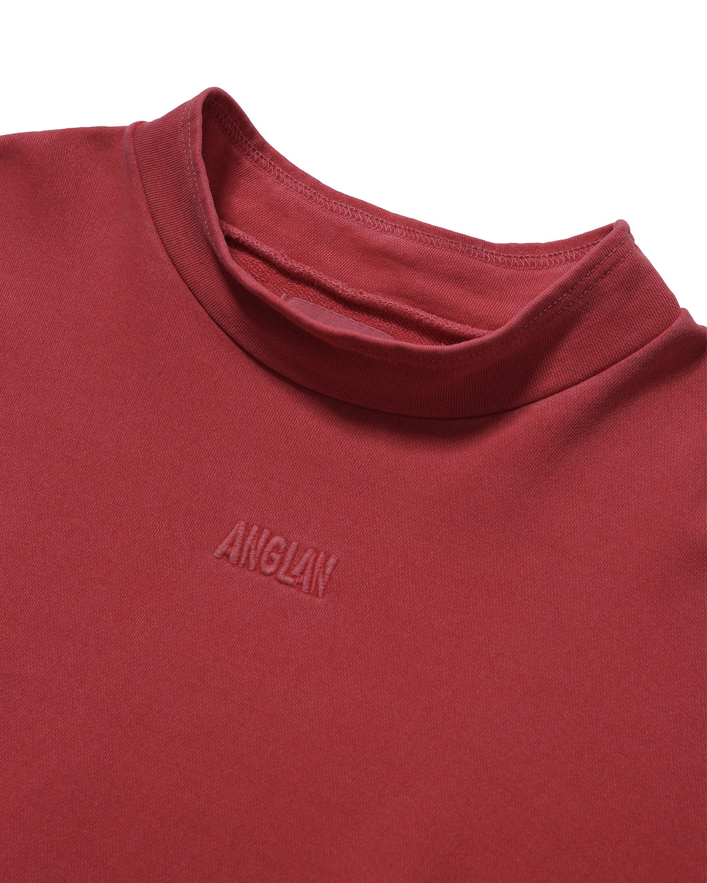 Pigment High-Neck Sweat Shirt - Washed Red