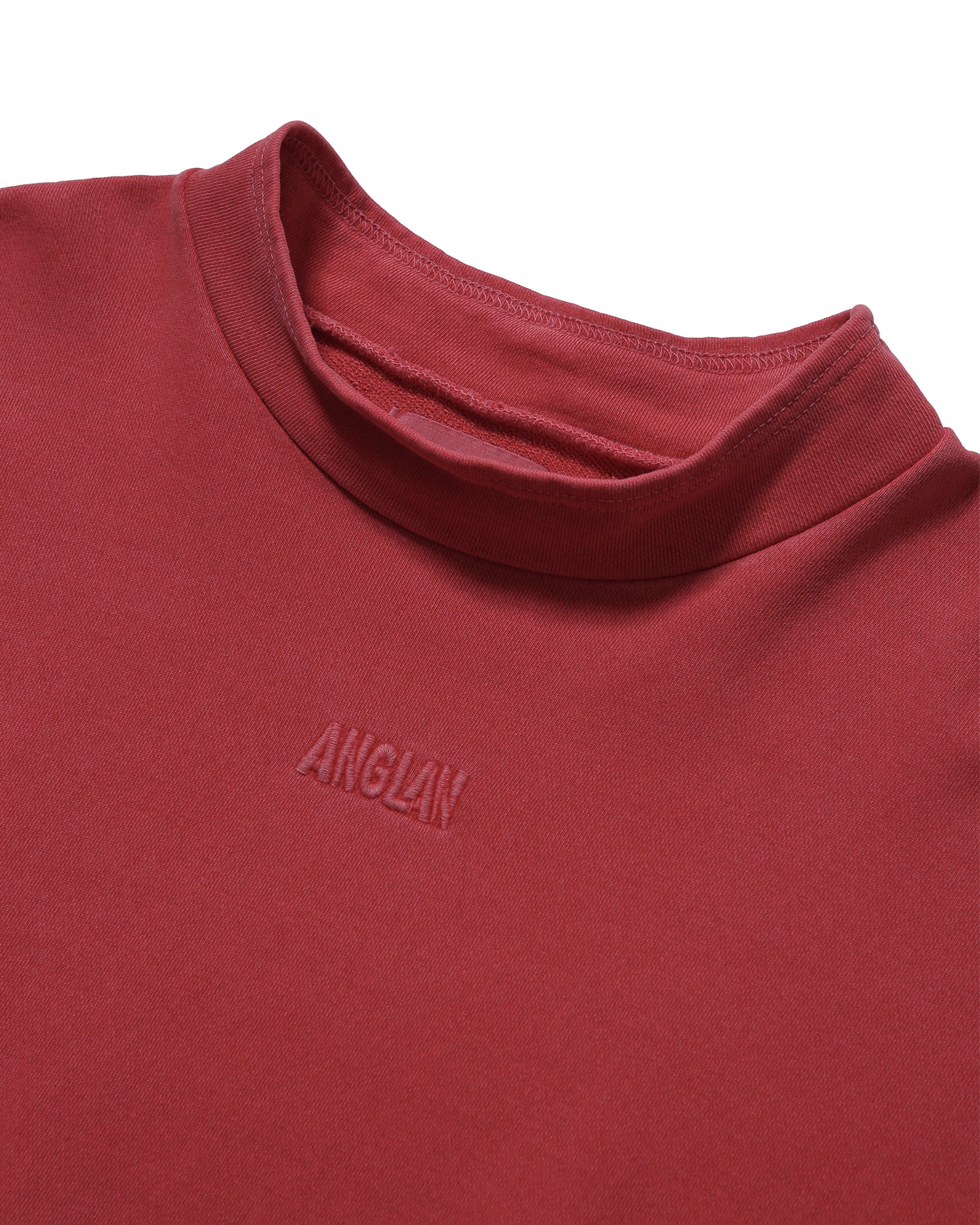 Pigment High-Neck Sweat Shirt - Washed Red