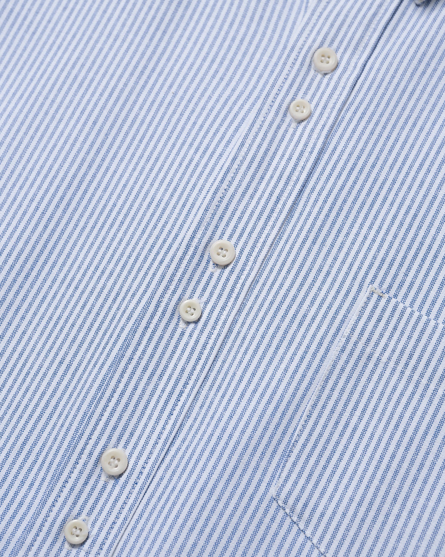 Double Button Striped Shirt - Blue