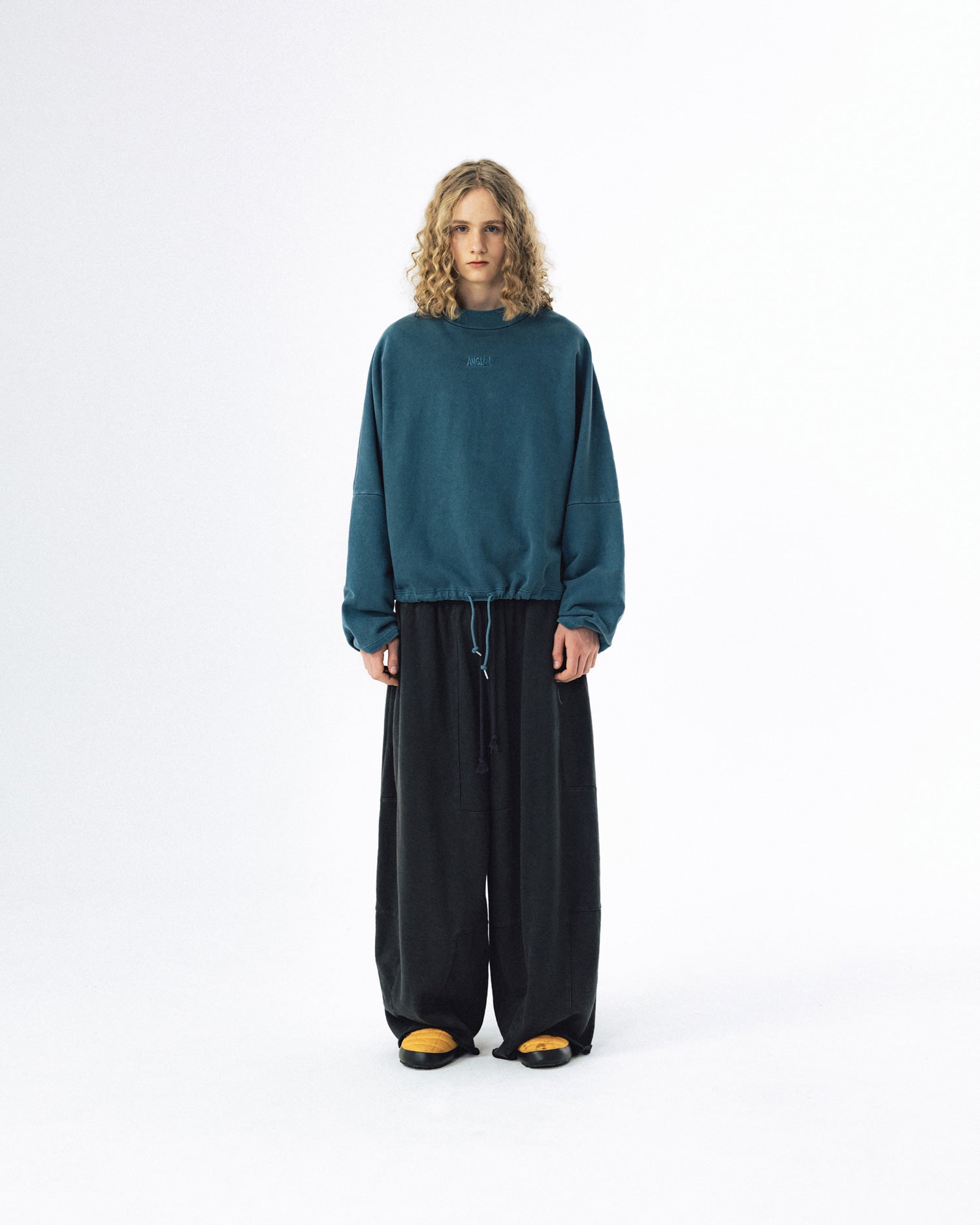 Pigment High-Neck Sweat Shirt - Washed Navy