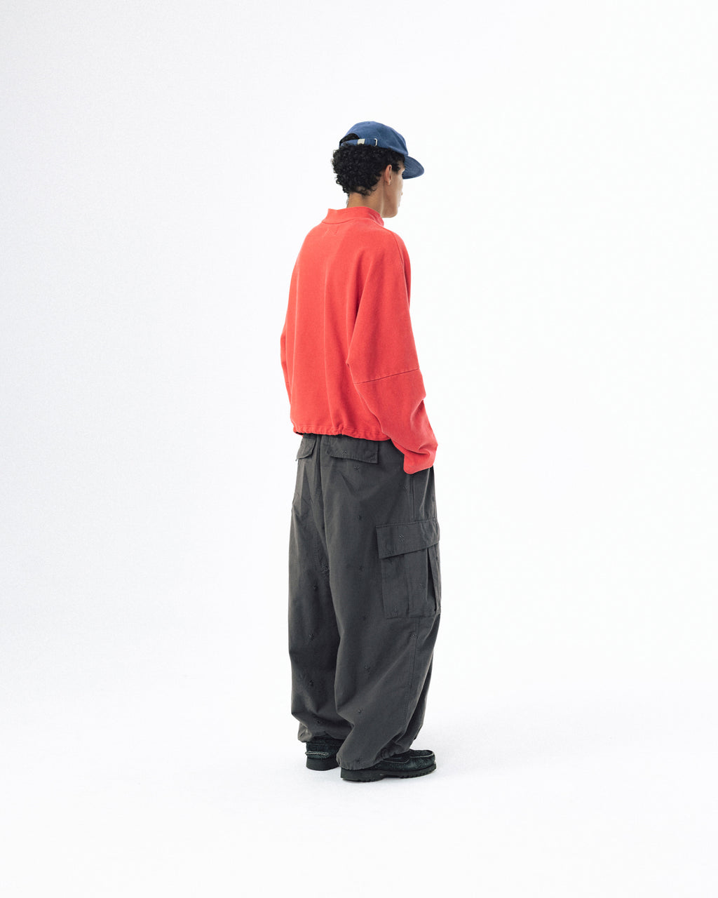 Pigment High-Neck Sweat Shirt - Washed Red