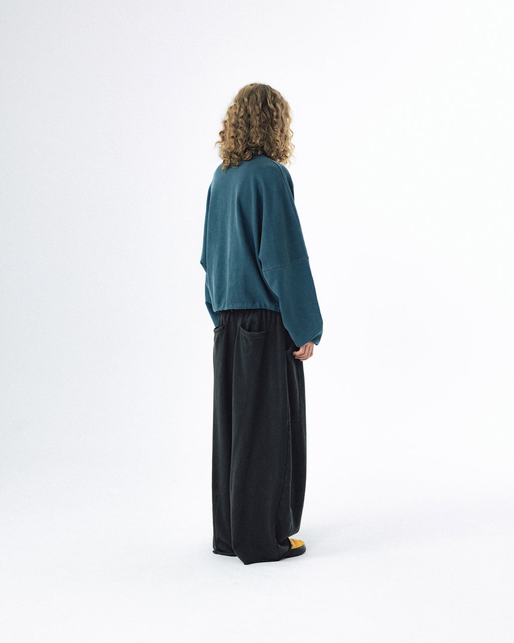 Pigment High-Neck Sweat Shirt - Washed Navy