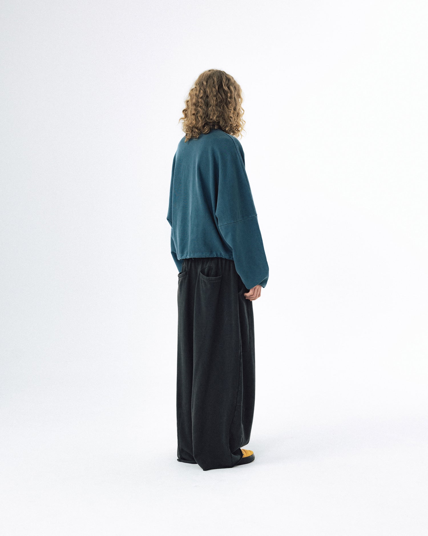 Pigment High-Neck Sweat Shirt - Washed Navy