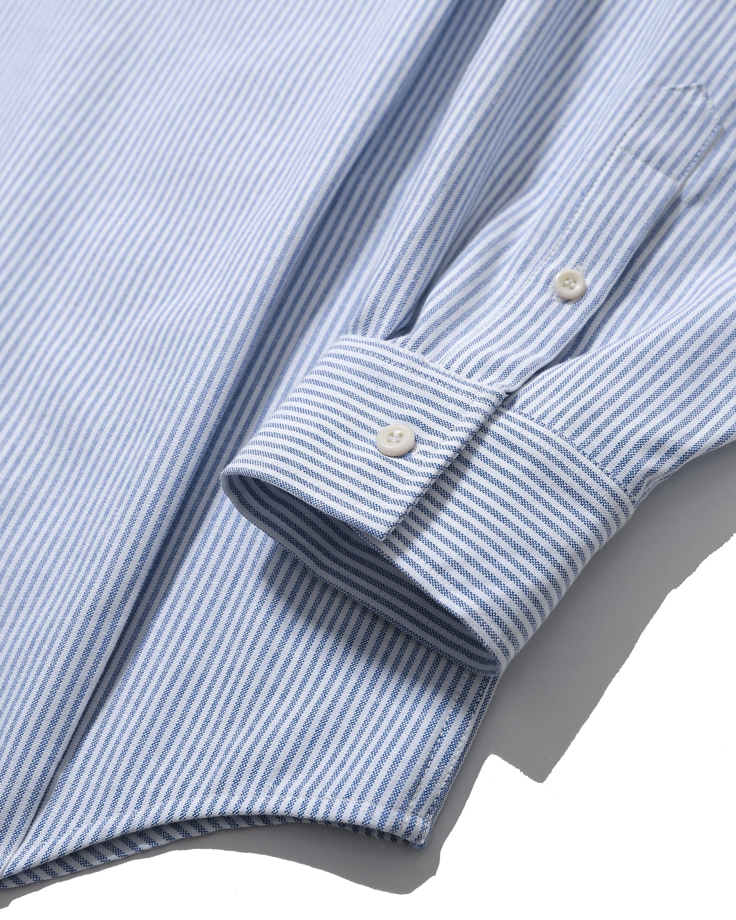Double Button Striped Shirt - Blue